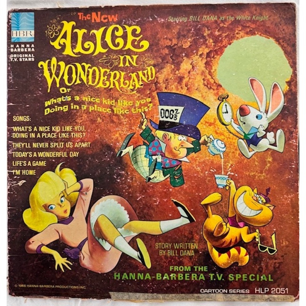 1966 Hanna-Barbera Alice in Wonderland Vinyl Record HLP 2051 Bill Dana HBR LP